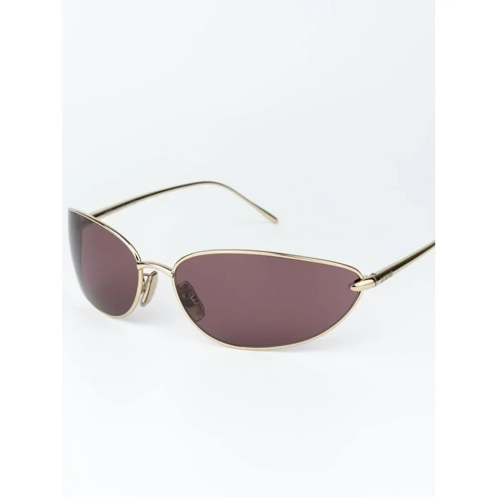 Loewe Men Sunglasses Gold Purple Wraparound LW40164U 32U NEW AUTHENTIC